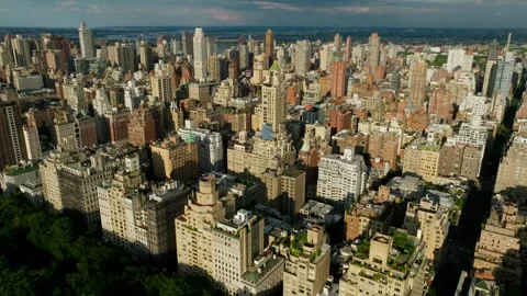 Aerial View of of Upper East Side New York City NYC Skyline from Central Park 库存影片 240308063