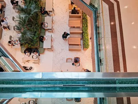 Aerial view of an upper floor. Stock Photos