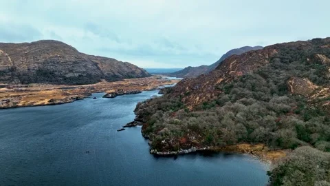 Aerial view of Upper Lake Killarney, Ireland. Stock Footage 313124334