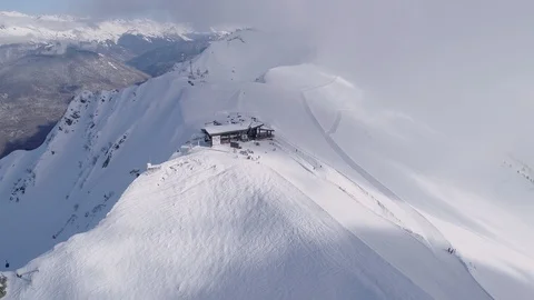 Aerial view upper station of the cableway of Alpica Stock Footage 103477679
