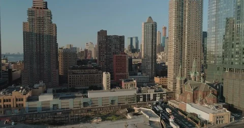 Aerial view of the Upper West Side. Manhattan. New Yok. USA. Stock Footage 95653767