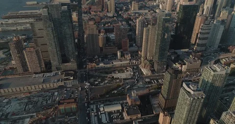 Aerial view of the Upper West Side. Manhattan. New Yok. USA. Stock Footage 95654283