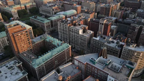 Aerial view of Upper West Side rooftops Stock Footage 245681450