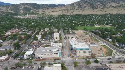 Aerial view of urban development in Boulder, United States. Stock Footage 340616408
