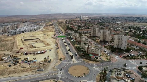 Aerial View of Urban Development with New Highway Stock Footage 341614133