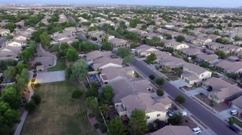 Aerial view of Urban Sprawl Stock Footage 67464164