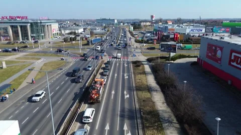 Aerial View of Urban Traffic Stock Footage 303672396