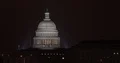 Aerial View of Us Congress Building Washington DC Iconic Landmark Night Lights 4k or 4k+ Resolution