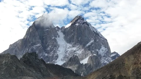 Aerial view of Ushba mountains peak in Svaneti, Georgia Stock-Footage 218389899