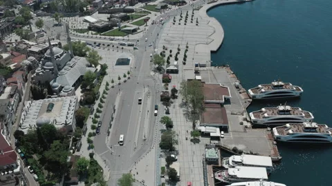 Aerial view of Uskudar Square. 4K Footage in Turkey Stock Footage 136773693