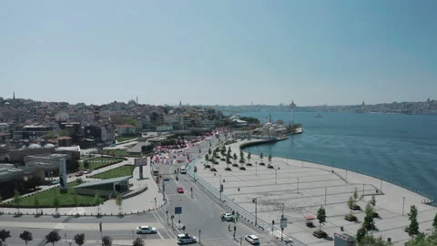 Aerial view of Uskudar Square. 4K Footage in Turkey Stock Footage 136774342