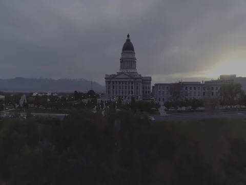 Aerial view of the Utah State Capitol Building. Salt Lake City. Utah USA Stock Footage 78480728