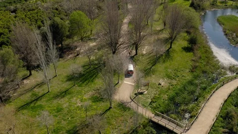 Aerial view in valencia forest Stock Footage 129634784