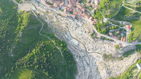 Aerial view of the Valle Salado de Anana, in the mountains of Alava, Spain. Stock Footage 168909050