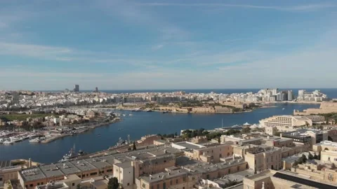 Aerial view at Valletta Stock Footage 236412807