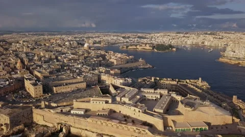 Aerial view of Valletta, Malta Stock Footage 157682435