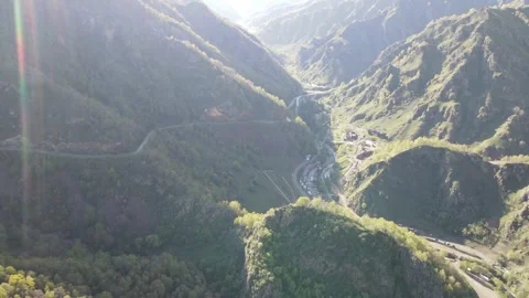 Aerial view of the Valley of Narzans Video stock 337023757