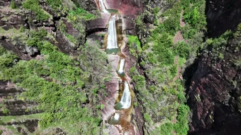 Aerial view, Vallon de Challandre, Alpes-Maritimes, France. Stock Footage 277032290