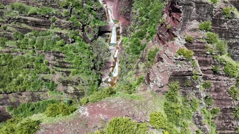 Aerial view, Vallon de Challandre, Alpes-Maritimes, France. Left Revealing. Video stock 277033131