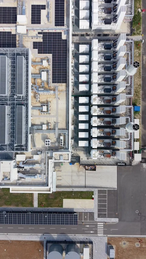 Aerial View of Vantage Data Center Campus Near Milan, Italy Stock Footage 344951595