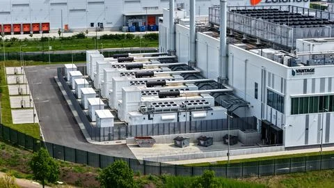 Aerial View of Vantage Data Center in Ludwigsfelde, Germany Fotos Stock