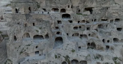 Aerial view of Vardzia cave monastery, Georgia. Stock Footage 316248221