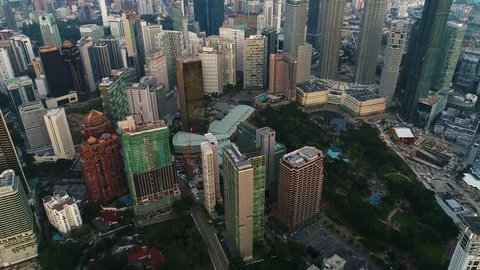 Aerial view. A vast development in the city center. Video stock 81492873