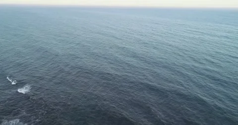 Aerial View of the Vast Open Ocean with Surfers The Concept of a Solitude Stock-Footage 317842846