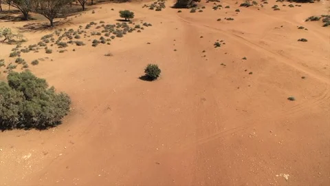 Aerial view of vast orange sand desert in Morocco Stock Footage 333983353