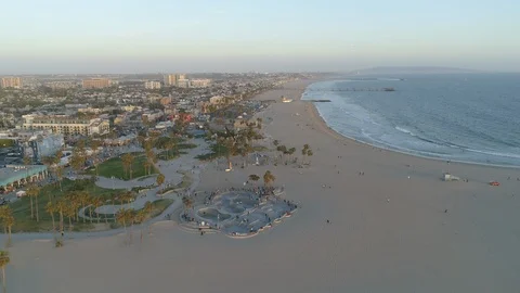 Aerial view of Venice Beach Stock Footage 100756361