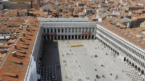 Aerial view of Venice, St Mark's square. Scenic video Stock Footage 68388445