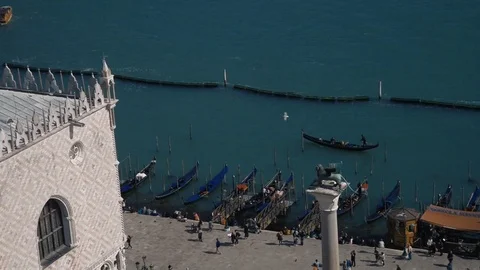 Aerial view of venice, st mark's square. Piazza San Marco Stock Footage 76680001