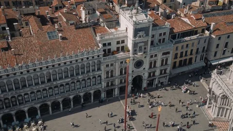 Aerial view of venice, st mark's square. Piazza San Marco Stock Footage 76686699