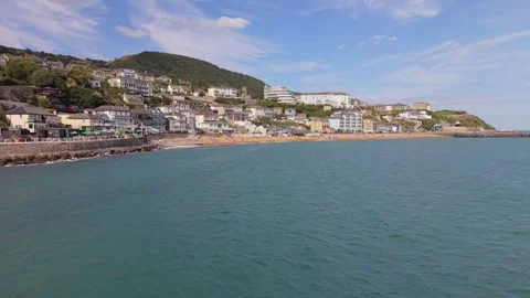 Aerial View of Ventnor, Isle of Wight, England Stock Footage 342767356