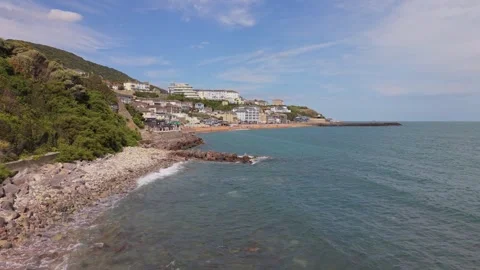 Aerial View of Ventnor, Isle of Wight, England Stock Footage 342768329