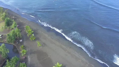 Aerial view of the Venus Point beach in Mahina, Tahiti Vídeo Stock 277231670