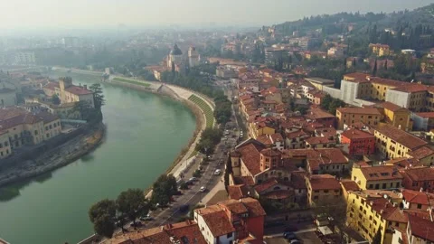 Aerial view of Verona Stock Footage 149184087