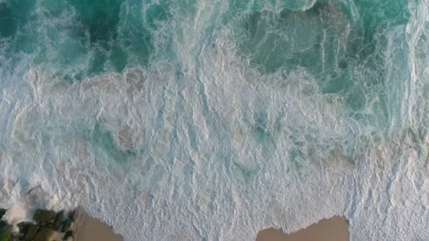 Aerial view video from the drone to the beach and ocean Stock Footage 155012814