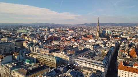 Aerial view of Vienna Stock Footage 100633873