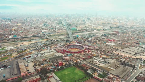 Aerial view view of Acho in Lima, Peru Stock Footage 342737157