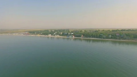 Aerial View. View of the beach and the bay Stock Footage 78074673
