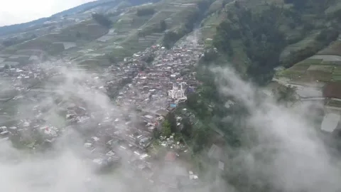 Aerial view from the viewpoint of the mosque, Nepal van Java which is a Vídeo Stock 261669920