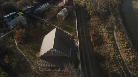 Aerial view of the village. Stock Footage 124592129