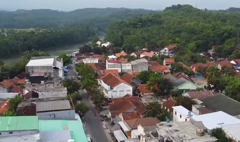 Aerial view of the village Stock Footage 218704140