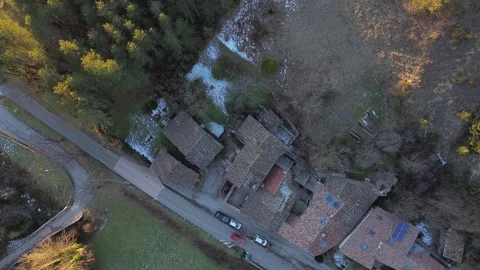 Aerial view of a village Video stock 328615465
