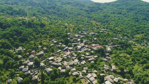 Aerial view of Village of  Kovachevitsa with Authentic nineteenth century houses Видео 167722747