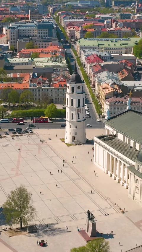 Aerial view of Vilnius downtown Video stock 276099448
