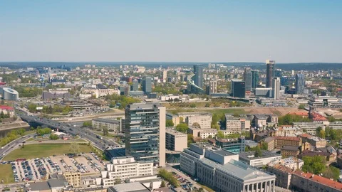 Aerial view of Vilnius Stock Footage 108003394