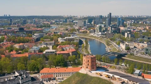 Aerial view of Vilnius Stock Footage 108003605