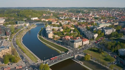 Aerial view of Vilnius Stock Footage 108035013